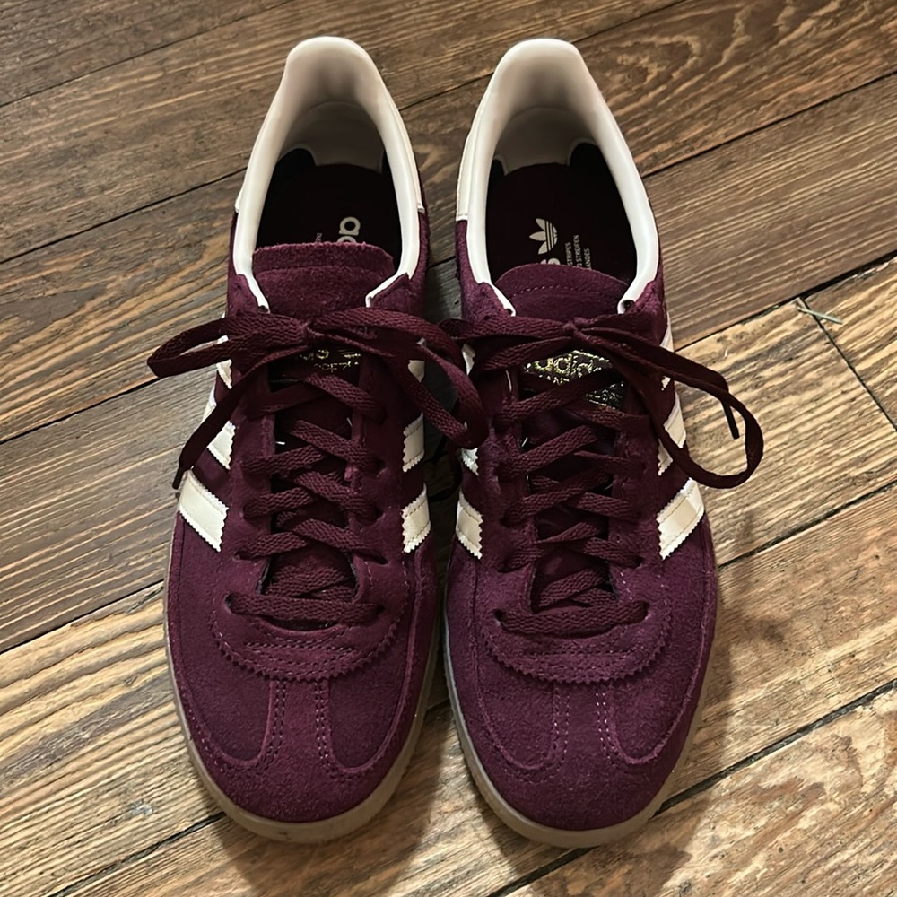 adidas Maroon and White Athletic Sneakers